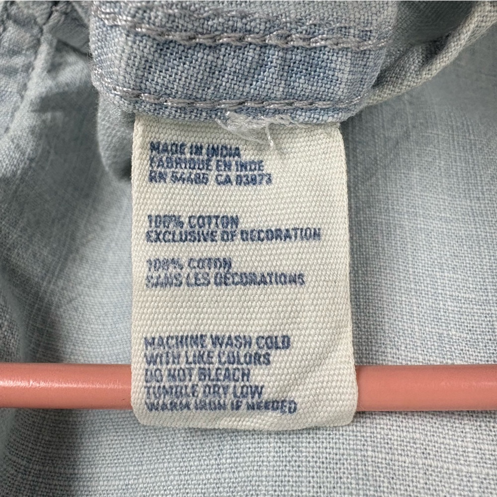 American Eagle Outfitters Acid Wash Long Sleeve Denim‎ Button Down Shirt - Picture 4 of 4